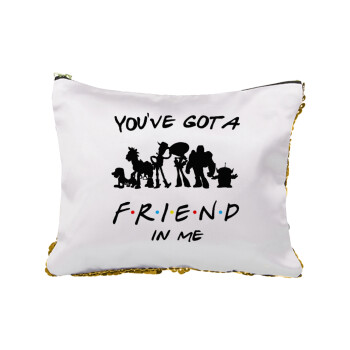 You've Got a Friend in Me, Sequin Gold Pouch Cosmetic Bag