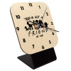 Quartz Table clock in natural wood (10cm)