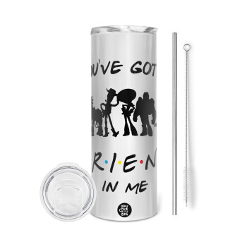 You've Got a Friend in Me, Eco friendly stainless steel tumbler 600ml, with metal straw & cleaning brush