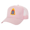 Adult Structured Trucker Hat, with Mesh, PINK (100% COTTON, ADULT, UNISEX, ONE SIZE)