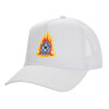 Structured Trucker Adult Hat, with Mesh, WHITE (100% COTTON, ADULT, UNISEX, ONE SIZE)