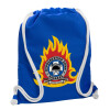 Backpack pouch GYMBAG Blue, with pocket (40x48cm) & thick cords