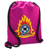 Backpack pouch GYMBAG Fuchsia, with pocket (40x48cm) & thick cords