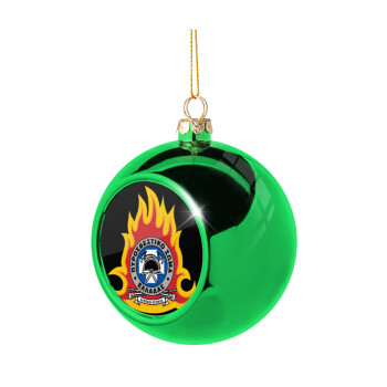 Πυροσβεστικό σώμα Ελλάδος σκούρο, Green Christmas tree ornament ball 8cm