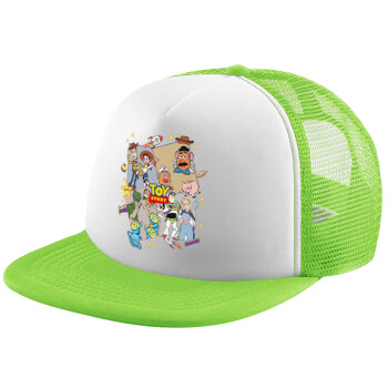 toystory characters, Καπέλο παιδικό Soft Trucker με Δίχτυ ΠΡΑΣΙΝΟ/ΛΕΥΚΟ (POLYESTER, ΠΑΙΔΙΚΟ, ONE SIZE)