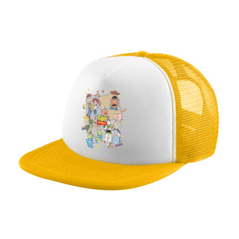 toystory characters, Καπέλο Ενηλίκων Soft Trucker με Δίχτυ Κίτρινο/White (POLYESTER, ΕΝΗΛΙΚΩΝ, UNISEX, ONE SIZE)