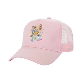 toystory characters, Structured Trucker Children's Hat, with Mesh, PINK (100% COTTON, CHILDREN'S, UNISEX, ONE SIZE)