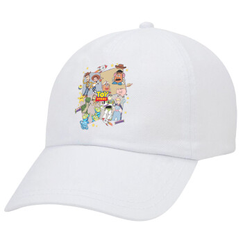 toystory characters, Καπέλο Ενηλίκων Baseball Λευκό 5-φύλλο (POLYESTER, ΕΝΗΛΙΚΩΝ, UNISEX, ONE SIZE)