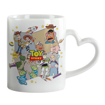 toystory characters, Mug heart handle, ceramic, 330ml