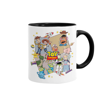 toystory characters, Mug colored black, ceramic, 330ml