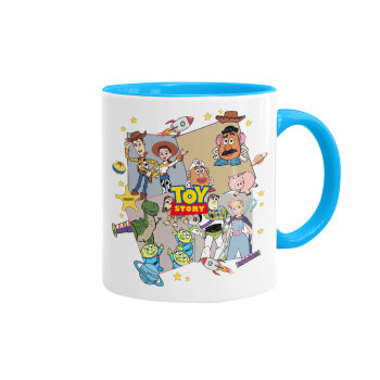 toystory characters, Κούπα χρωματιστή γαλάζια, κεραμική, 330ml