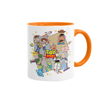 toystory characters, Mug colored orange, ceramic, 330ml