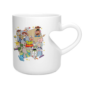 toystory characters, Κούπα καρδιά λευκή, κεραμική, 330ml