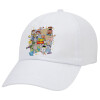 Adult Baseball Cap White 5-panel (POLYESTER, ADULT, UNISEX, ONE SIZE)