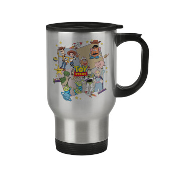 toystory characters, Stainless steel travel mug with lid, double wall 450ml