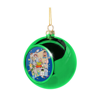 toystory characters, Χριστουγεννιάτικη μπάλα δένδρου Πράσινη 8cm