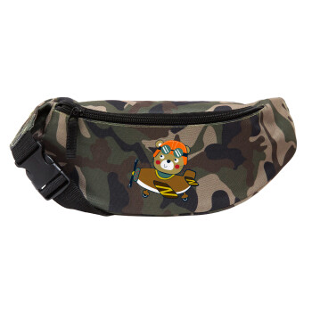 Kids Plane, Unisex waist bag (banana) in Jungle camouflage color with 2 pockets