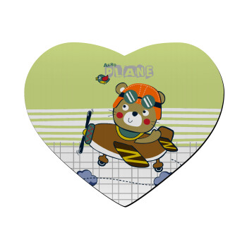 Kids Plane, Mousepad heart 23x20cm