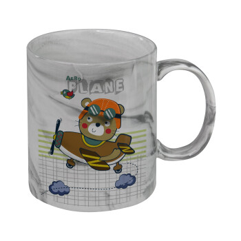 Kids Plane, Mug ceramic marble style, 330ml