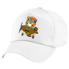 Children's Baseball Cap, 100% Cotton Twill, White (COTTON, CHILDREN'S, UNISEX, ONE SIZE)