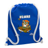 Backpack pouch GYMBAG Blue, with pocket (40x48cm) & thick cords