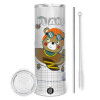 Tumbler stainless steel 600ml, with metal straw & cleaning brush