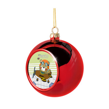 Ο μικρός αεροπόρος, Χριστουγεννιάτικη μπάλα δένδρου Κόκκινη 8cm