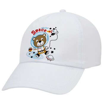 Kids Space, Adult Baseball Cap White 5-panel (POLYESTER, ADULT, UNISEX, ONE SIZE)