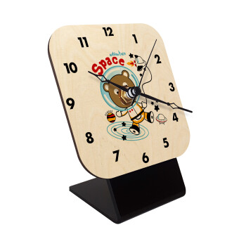 Kids Space, Quartz Table clock in natural wood (10cm)