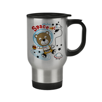 Kids Space, Stainless steel travel mug with lid, double wall 450ml