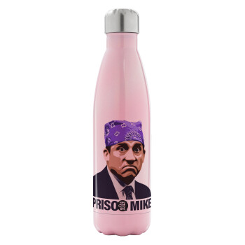 Prison Mike The office, Metal mug thermos Pink Iridiscent (Stainless steel), double wall, 500ml