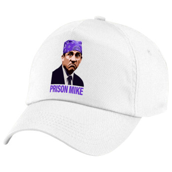 Prison Mike The office, Children's Baseball Cap, 100% Cotton Twill, White (COTTON, CHILDREN'S, UNISEX, ONE SIZE)