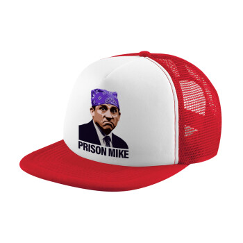 Prison Mike The office, Καπέλο Ενηλίκων Soft Trucker με Δίχτυ Red/White (POLYESTER, ΕΝΗΛΙΚΩΝ, UNISEX, ONE SIZE)