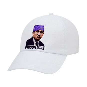 Prison Mike The office, Καπέλο Ενηλίκων Baseball Λευκό 5-φύλλο (POLYESTER, ΕΝΗΛΙΚΩΝ, UNISEX, ONE SIZE)