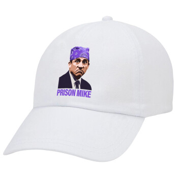 Prison Mike The office, Καπέλο Ενηλίκων Baseball Λευκό 5-φύλλο (POLYESTER, ΕΝΗΛΙΚΩΝ, UNISEX, ONE SIZE)