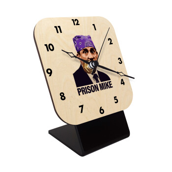Prison Mike The office, Quartz Table clock in natural wood (10cm)