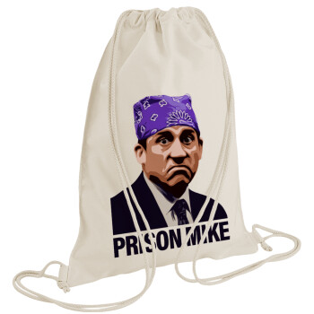 Prison Mike The office, Τσάντα πλάτης πουγκί GYMBAG natural (28x40cm)