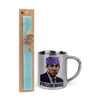 Prison Mike The office, Πασχαλινό Σετ, μεταλλική κούπα θερμό (300ml) & πασχαλινή λαμπάδα αρωματική πλακέ (30cm) (ΤΙΡΚΟΥΑΖ)