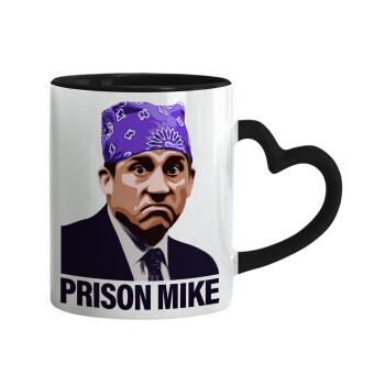 Prison Mike The office, Mug heart black handle, ceramic, 330ml