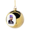 Golden Christmas tree ball ornament 8cm