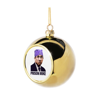 Prison Mike The office, Golden Christmas tree ball ornament 8cm