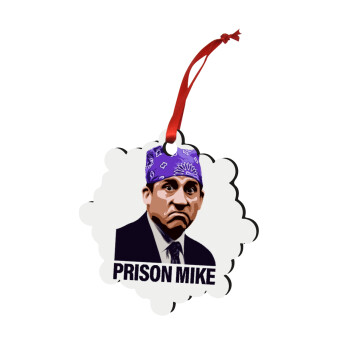 Prison Mike The office, Χριστουγεννιάτικο στολίδι snowflake ξύλινο 7.5cm