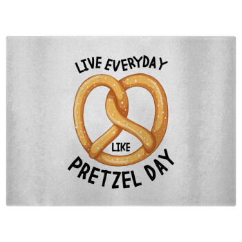 The office, Live every day like pretzel day, Επιφάνεια κοπής γυάλινη (38x28cm)
