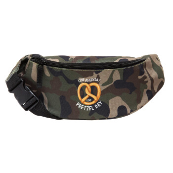 The office, Live every day like pretzel day, Unisex waist bag (banana) in Jungle camouflage color with 2 pockets