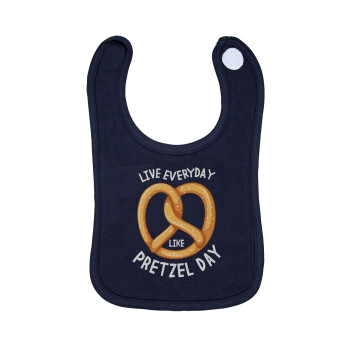 The office, Live every day like pretzel day, Σαλιάρα με Σκρατς 100% Organic Cotton Μπλε (0-18 months)