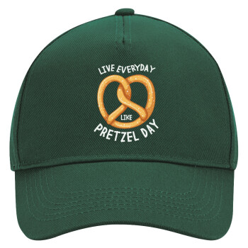 The office, Live every day like pretzel day, Adult Ultimate Hat GREEN, (100% COTTON DRILL, ADULT, UNISEX, ONE SIZE)