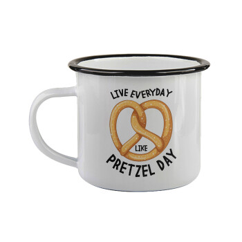 The office, Live every day like pretzel day, Κούπα εμαγιέ με μαύρο χείλος 360ml