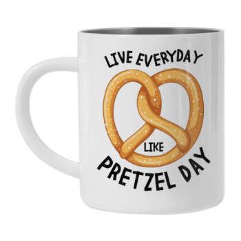 The office, Live every day like pretzel day, Mug Stainless steel double wall 450ml