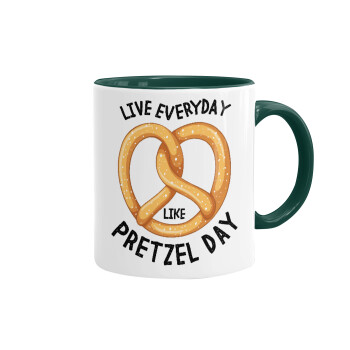 The office, Live every day like pretzel day, Κούπα χρωματιστή πράσινη, κεραμική, 330ml