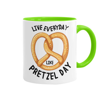 The office, Live every day like pretzel day, Mug colored light green, ceramic, 330ml